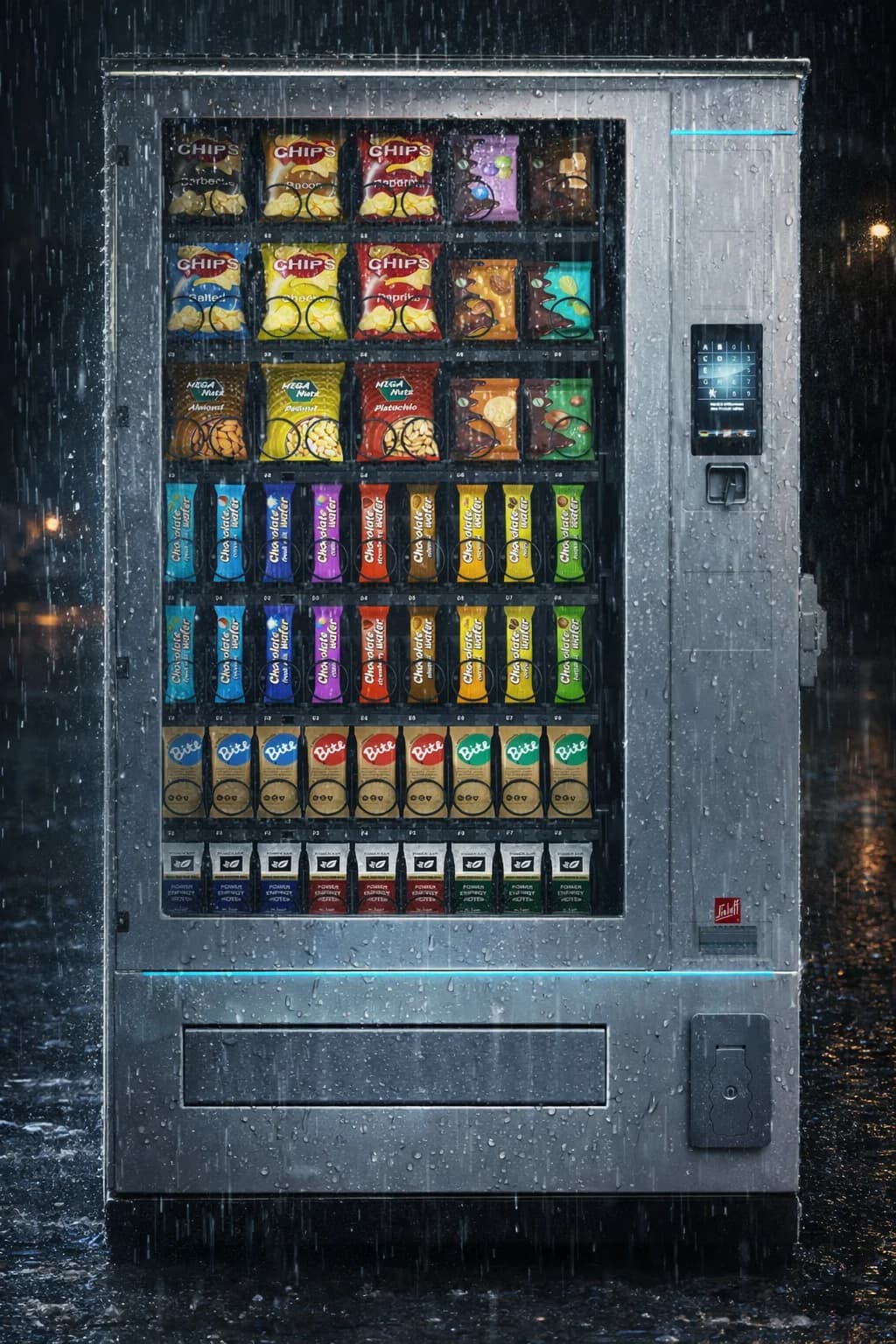 SiLine Snack & Combi M RO Outdoor-Automat bei Regen